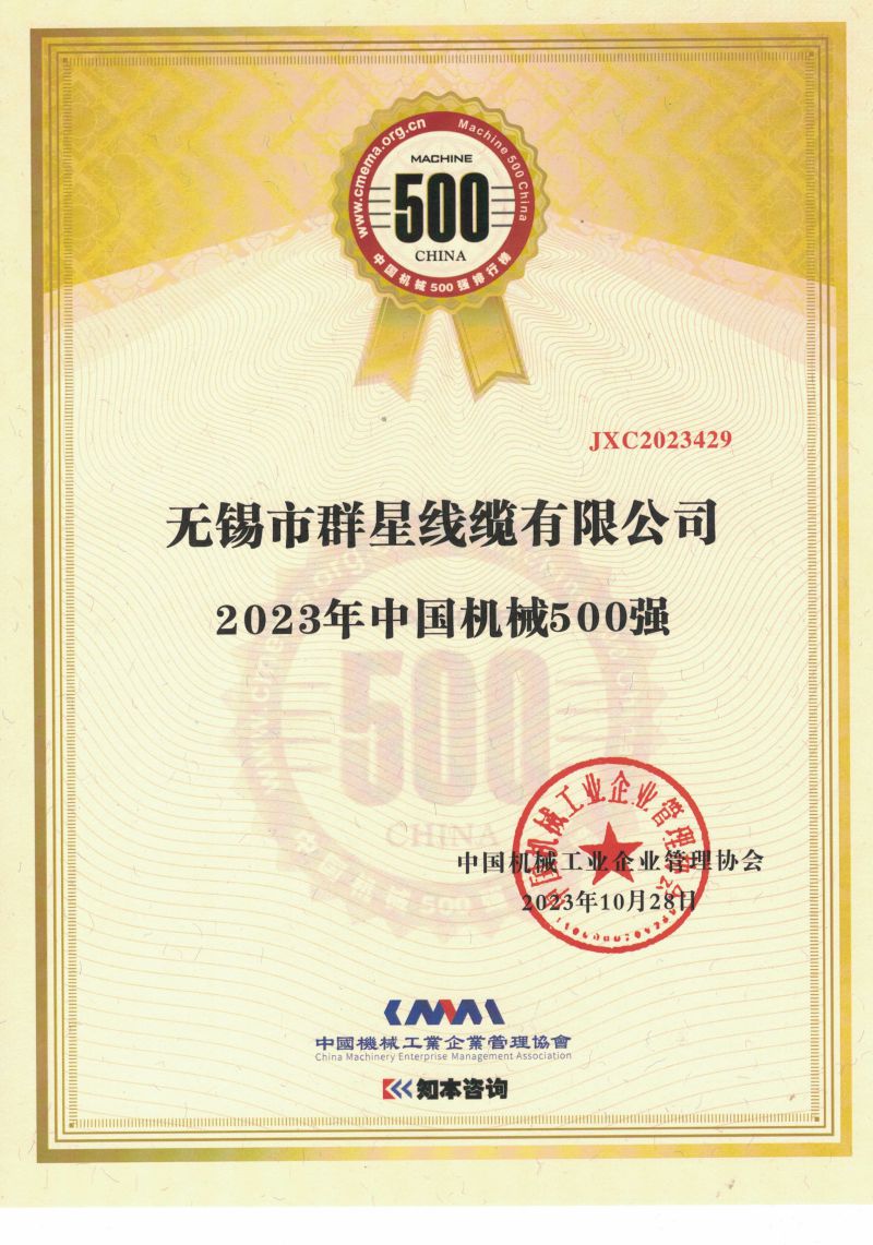 2023年中國(guó)機(jī)械500強(qiáng)