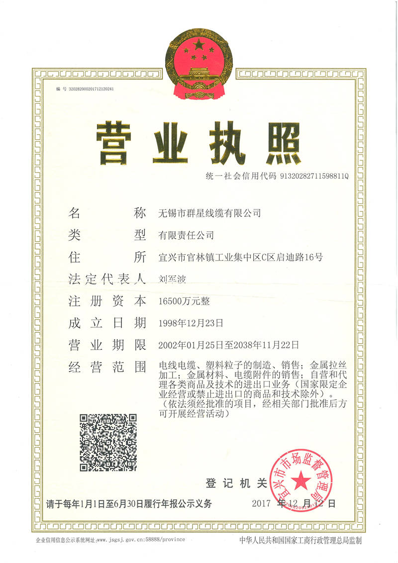 Original business license